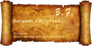 Bergman Fürtike névjegykártya